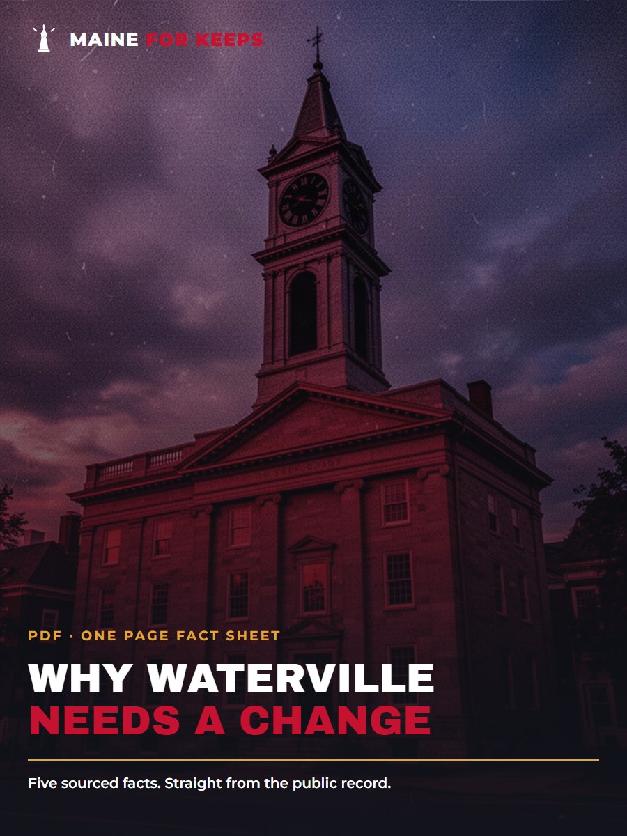 Preview of the Why Waterville Needs a Change one page fact sheet